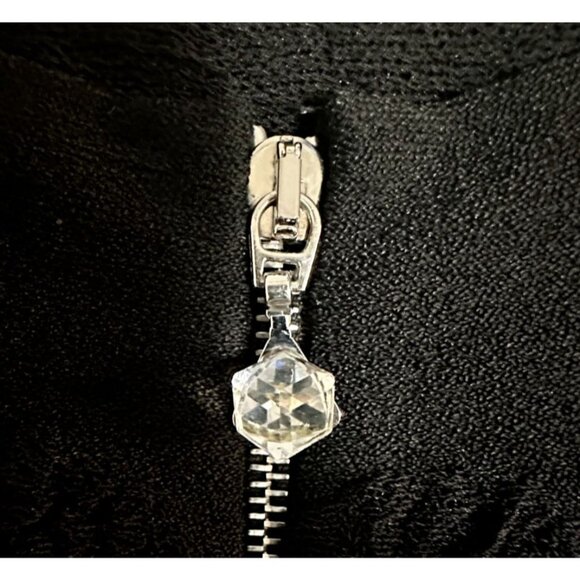 D. Exterior Made In Italy Scallop Trim Jacquard Small Black Tunic Whimsigoth - Picture 8 of 16